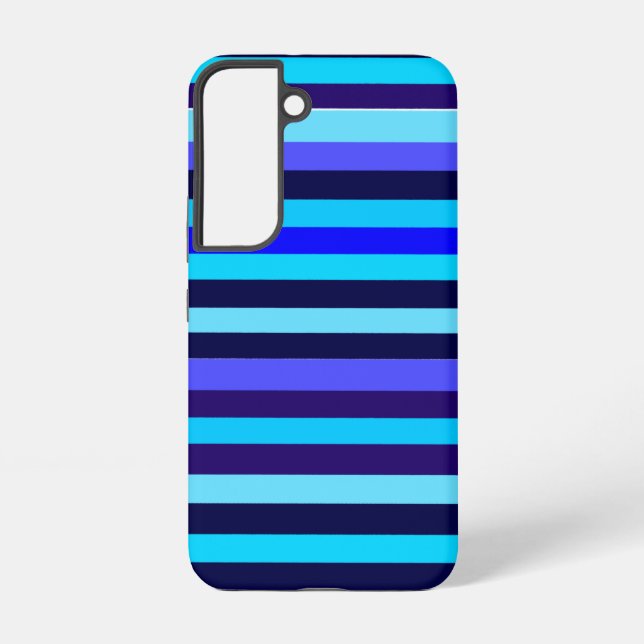 Funda Para Samsung Galaxy Bandas de tonos múltiples azules (Reverso )
