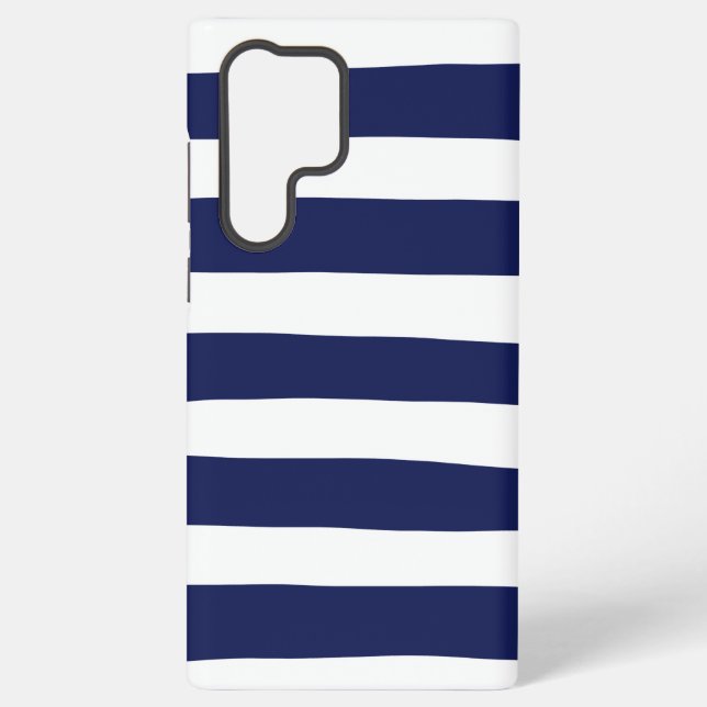 Funda Para Samsung Galaxy Bandas desiguales - Azul y Blanco (Reverso )