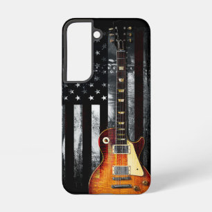 Funda Para Samsung Galaxy S22 Bandera Americana De Rock Retro Guitarra