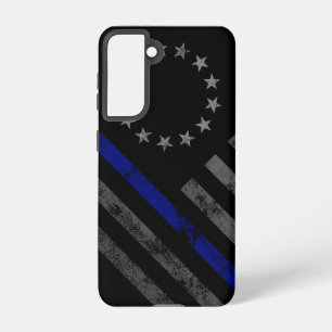 Funda Para Samsung Galaxy S21 Bandera Americana Vintage de Línea Azul