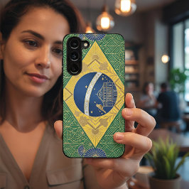 Funda Para Samsung Galaxy S22 Bandera con patrimonio Art Deco | Estilo Brasil añ