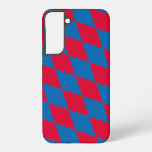 Funda Para Samsung Galaxy S22+ Bandera de diamante azul y rojo de Baviera