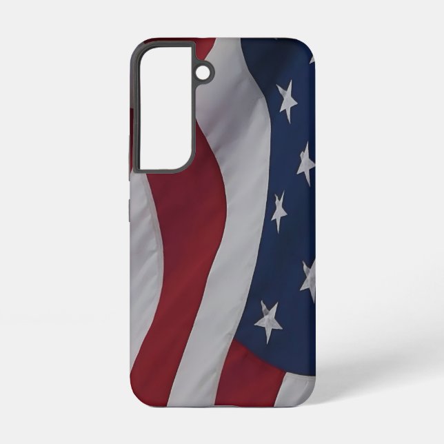 Funda Para Samsung Galaxy Bandera de Estados Unidos de tejido ondulante (Reverso )