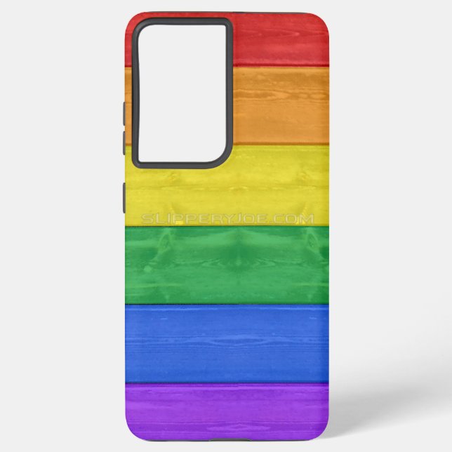 Funda Para Samsung Galaxy Bandera de madera de orgullo de SlipperyJoe arco i (Reverso )