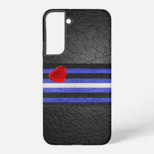 Funda Para Samsung Galaxy S22+ bandera de orgullo de cuero de SlipperyJoe's negro