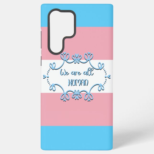 Funda Para Samsung Galaxy Bandera del Orgullo Transgénero Todos Somos Humano (Reverso )