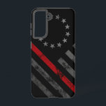 Funda Para Samsung Galaxy S21 Bandera estadounidense de la Línea Roja Vintage Be<br><div class="desc">¡Muestre su apoyo a nuestros primeros usuarios! ¡Policía,  fuego y rescate y EMT disponibles!</div>