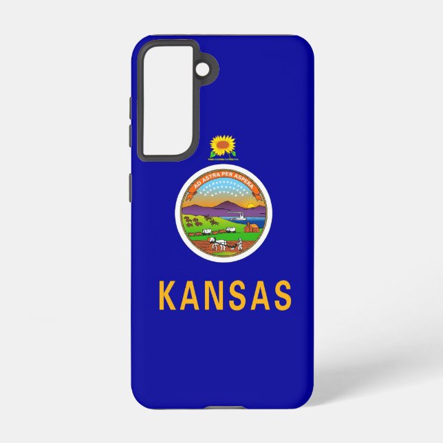 Funda Para Samsung Galaxy Bandera Funda Samsung Galaxy S21 de Kansas, EE.UU. (Reverso )