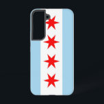 Funda Para Samsung Galaxy S22 Bandera Funda Samsung Galaxy S22 de Chicago<br><div class="desc">Transforme su Samsung Galaxy S22 en un símbolo de orgullo de Chicago con nuestra exclusiva portada telefónica con la bandera de la ciudad! Diseñada con precisión, esta portada muestra orgullosamente los elementos icónicos de la bandera de Chicago. El diseño presenta cuatro estrellas rojas que representan eventos históricos: Fort Dearborn, el...</div>