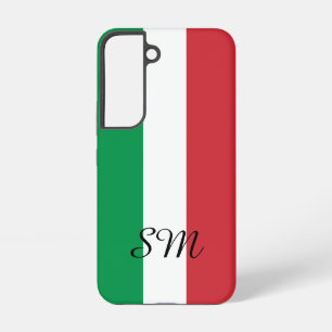 Funda Para Samsung Galaxy S22 bandera italiana de Italia monograma personalizado