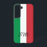 Funda Para Samsung Galaxy S22 Bandera italiana del monograma personalizado itali<br><div class="desc">Bandera italiana del monograma personalizado italiano Samsung Galaxy S22 Funda. Cubierta telefónica personalizada con rayas tricolores.</div>