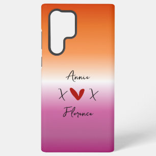 Funda Para Samsung Galaxy S22 Ultra Bandera lesbiana de la puesta del sol X Love X