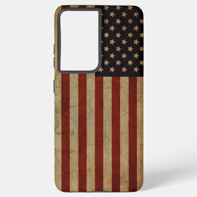Funda Para Samsung Galaxy Bandera norteamericana vintage (Reverso )