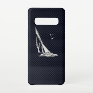 Funda Para Samsung Galaxy S10 Barco de vela cromado en la impresión de fibra de 