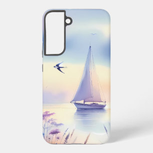 Funda Para Samsung Galaxy S22+ Barco de vela pastel Paisaje de ensueño costero