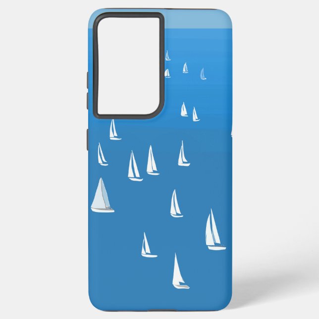 Funda Para Samsung Galaxy Barcos de vela en el mar azul profundo - Regatta (Reverso )