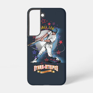 Funda Para Samsung Galaxy S22 Baseball Stars & Stripes (Modo oscuro)  
