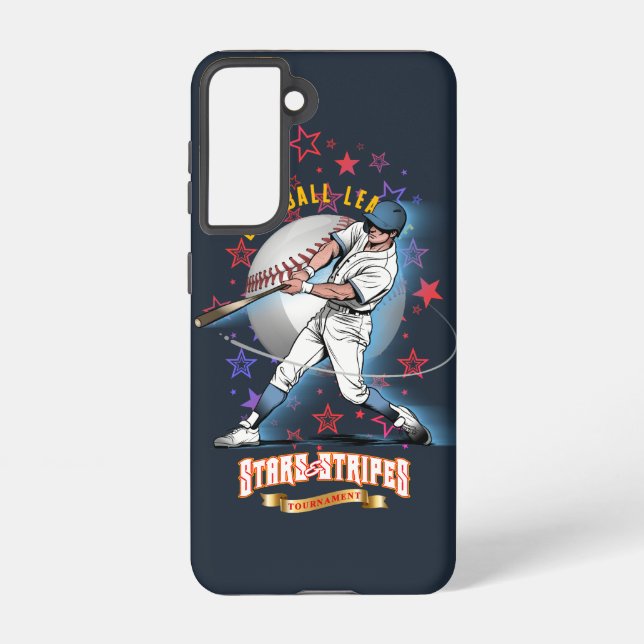 Funda Para Samsung Galaxy Baseball Stars & Stripes (Modo oscuro) | (Reverso )