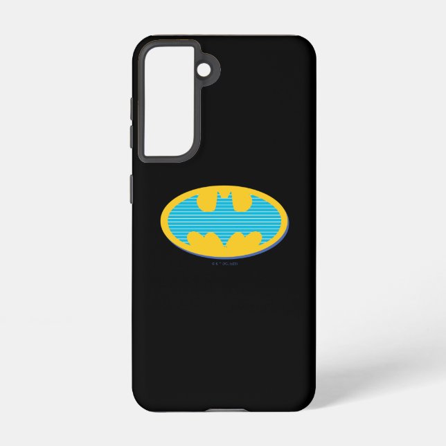 Funda Para Samsung Galaxy Batman | Símbolo de franjas cian (Reverso )
