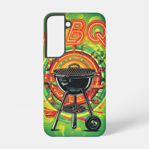 Funda Para Samsung Galaxy S22 BBQ Grill Retro Vintage Diseño de Arte Colorido