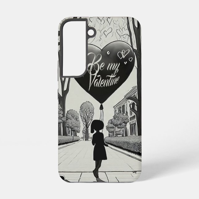 Funda Para Samsung Galaxy Be my Valentine in Manga Style Monocrome 1617 (Reverso )