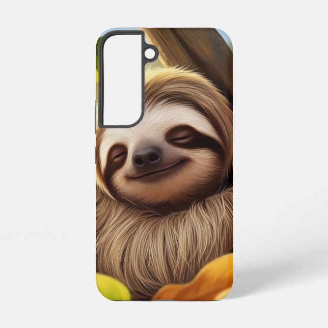 Funda Para Samsung Galaxy Bebé lindo durmiendo en un árbol en otoño (Reverso )