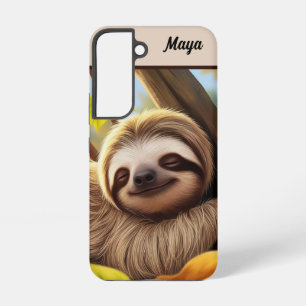 Funda Para Samsung Galaxy S22 Bebé Perezoso Dormido en árbol en otoño personaliz