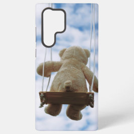 Funda Para Samsung Galaxy S22 Ultra Beertje op schommel met bewolkte blauwe lucht.