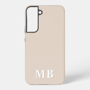Funda Para Samsung Galaxy S22+ Beige   Monograma inicial mínimo moderno
