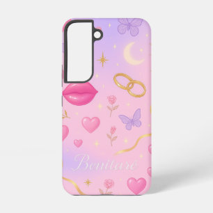 Funda Para Samsung Galaxy S22 Benitaré- Pink Kiss Fundas de Lujo para Teléfono –
