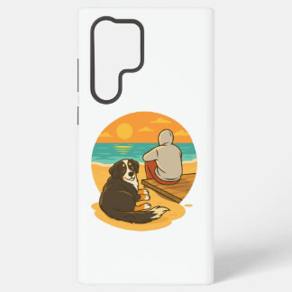 Funda Para Samsung Galaxy S22 Ultra Bernese Mountain Dog Sunset Beach Companion