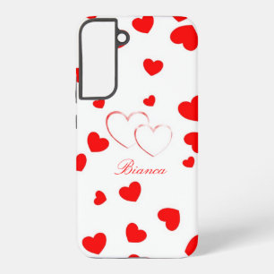 Funda Para Samsung Galaxy S22+ Bianca - Corazones Cute - personalizar con tu nomb