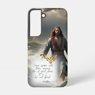 Funda Para Samsung Galaxy S22 Biblia Jesús Tormenta Agua Oro Paloma Nuevo Testam