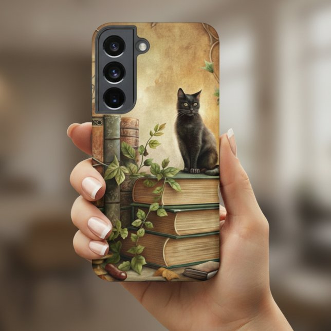 Funda Para Samsung Galaxy Biblioteca de Gato Negro Encantado (Subido por el creador)