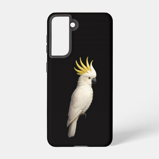 Funda Para Samsung Galaxy Black 4 Luxe  Galaxy S21 Case, Crested Cockatoo (Reverso )