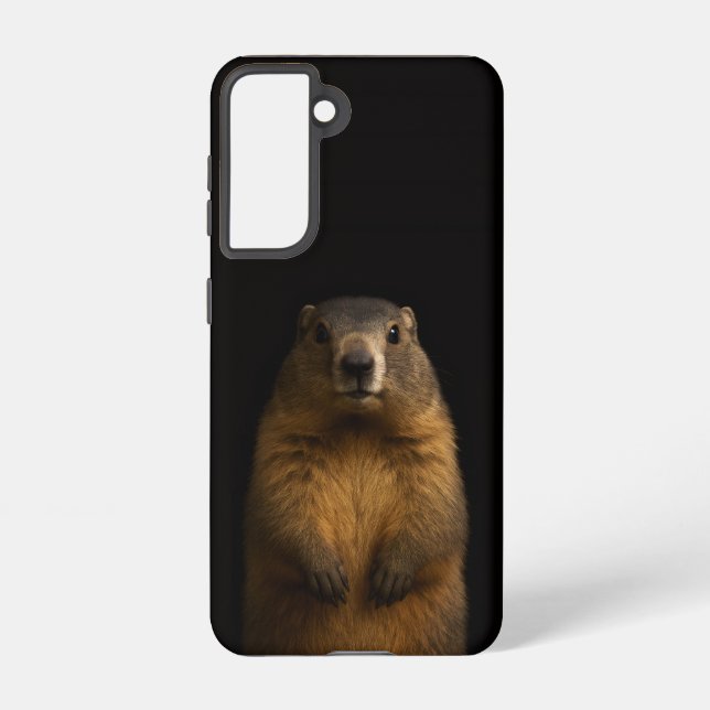 Funda Para Samsung Galaxy Black 4 Luxe  Galaxy S21 Case, Fluffy Marmot (Reverso )