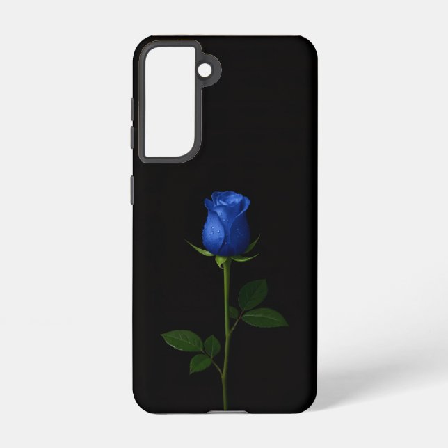 Funda Para Samsung Galaxy Black 4 Luxe  Galaxy S21 Case, Midnight Blue Rose (Reverso )