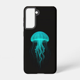 Funda Para Samsung Galaxy S21 Black 4 Luxe Galaxy S21 Case, Neon Green Jellyfish