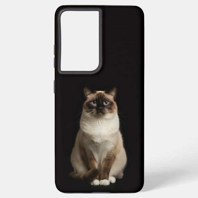 Funda Para Samsung Galaxy Black 4 Luxe Galaxy S21 Plus, Birmanese Cat (Reverso )