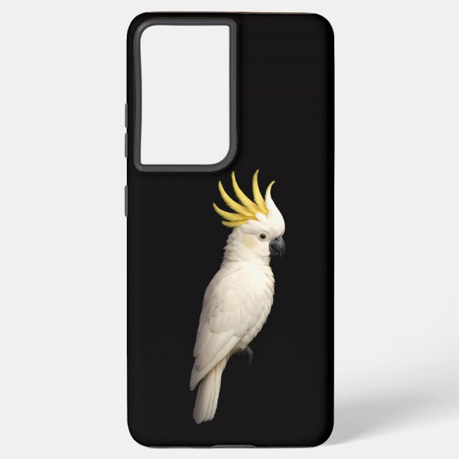 Funda Para Samsung Galaxy Black 4 Luxe Galaxy S21 Plus, Crested Cockatoo (Reverso )