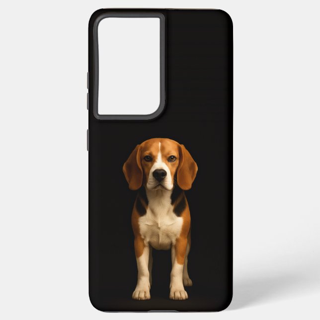 Funda Para Samsung Galaxy Black 4 Luxe Galaxy S21 Plus, Kind Beagle (Reverso )