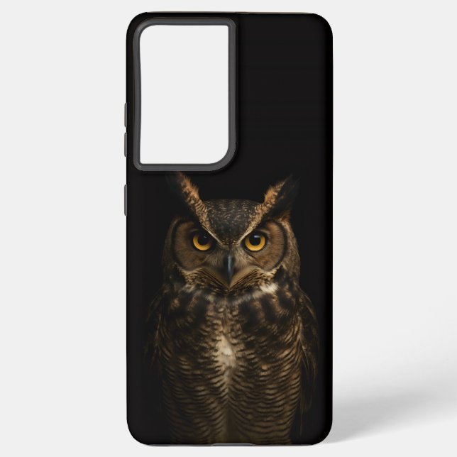 Funda Para Samsung Galaxy Black 4 Luxe Galaxy S21 Plus, Ojo Dorado Owl (Reverso )