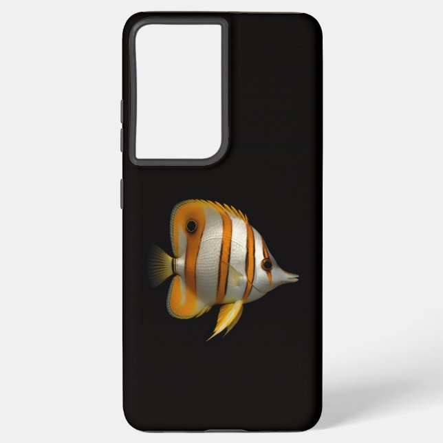 Funda Para Samsung Galaxy Black 4 Luxe Galaxy S21 Plus, Reef Buttterflyfish (Reverso )