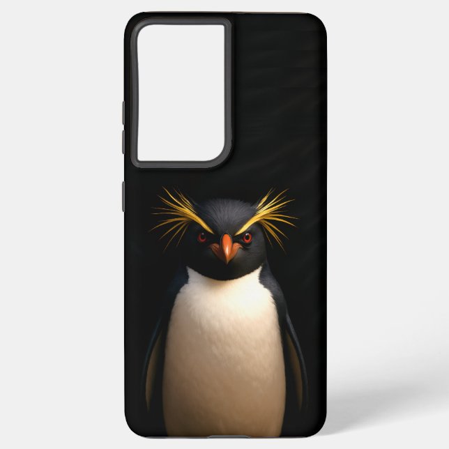 Funda Para Samsung Galaxy Black 4 Luxe Galaxy S21 Plus, Rockhopper Penguin (Reverso )