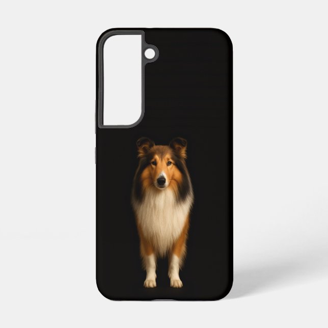 Funda Para Samsung Galaxy Black 4 Luxe Galaxy S22 Case, Loyal Collie Dog (Reverso )