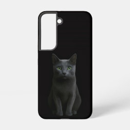 Funda Para Samsung Galaxy S22 Black 4 Luxe Galaxy S22 Case, Russian Blue Cat