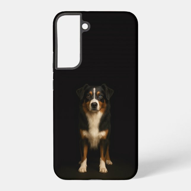 Funda Para Samsung Galaxy Black 4 Luxe Galaxy S22 Plus, Aussie Shepherd (Reverso )