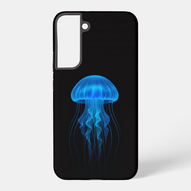 Funda Para Samsung Galaxy Black 4 Luxe Galaxy S22 Plus, Blue Jellyfish (Reverso )