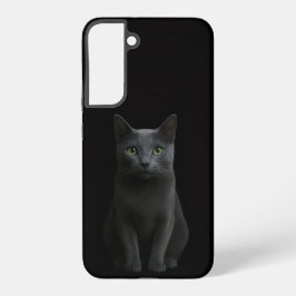 Funda Para Samsung Galaxy S22+ Black 4 Luxe Galaxy S22 Plus, Russian Blue Cat