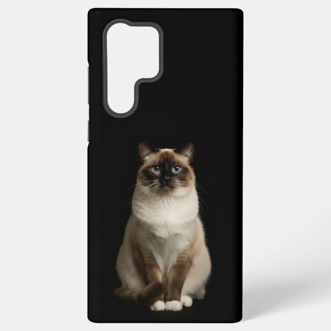 Funda Para Samsung Galaxy Black 4 Luxe Galaxy S22 Ultra, Birmanese Cat (Reverso )